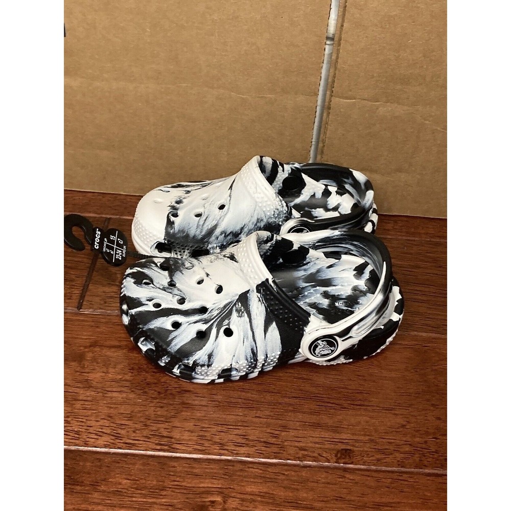 Crocs Kids' Shoes - Classic Marble Tie Dye Clogs, Water Shoes, Slip On Shoes Sz7